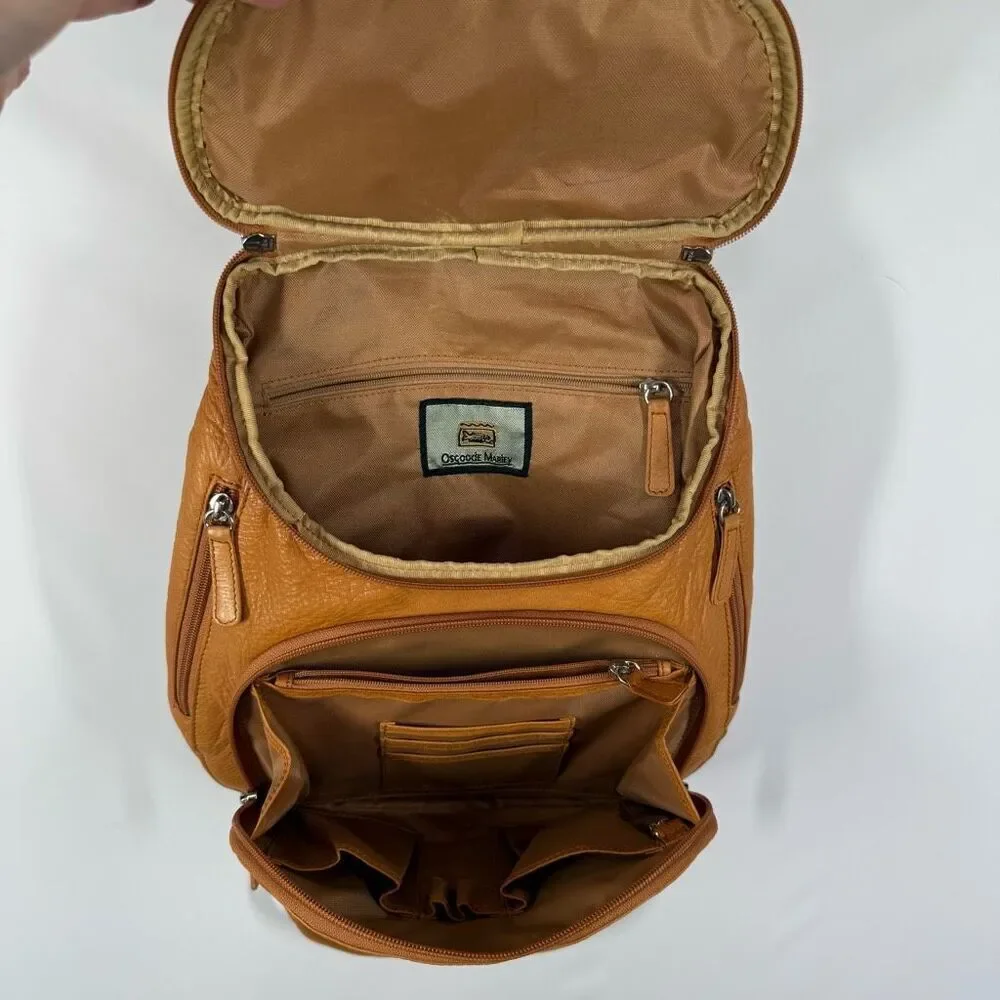 Osgoode Marley convertible backpack Crossbody Pumpkin Color leather bag ￼13x11